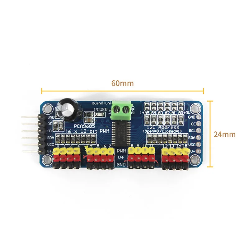 16-канальный 12-битный PWM-серводвигатель PCA9685 модуль I2C для робота 1 шт. | Электронные