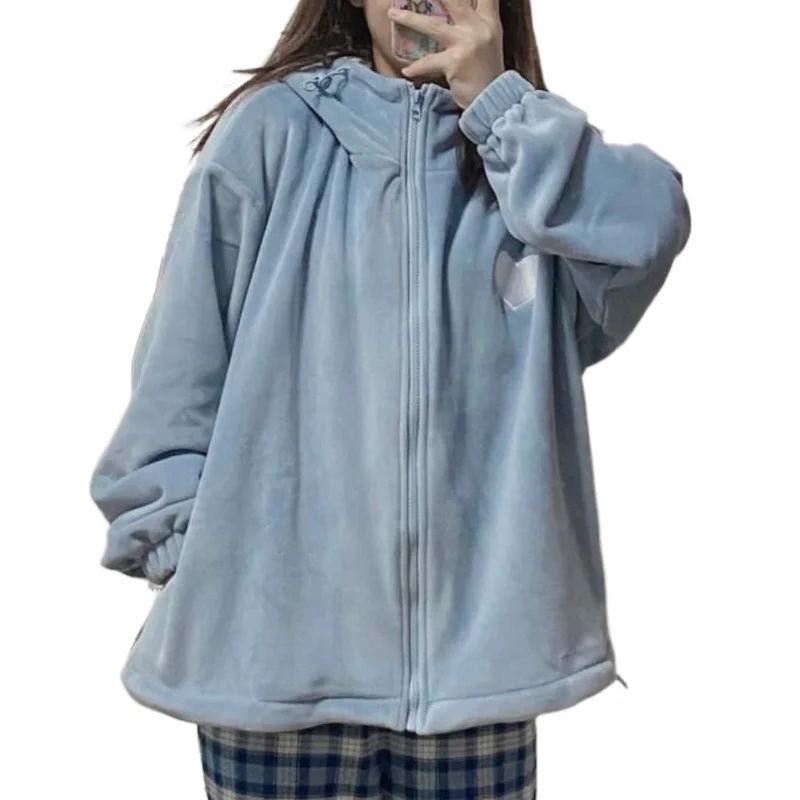 Милые свободные худи для отдыха в стиле Харадзюку студенток колледжа женские на