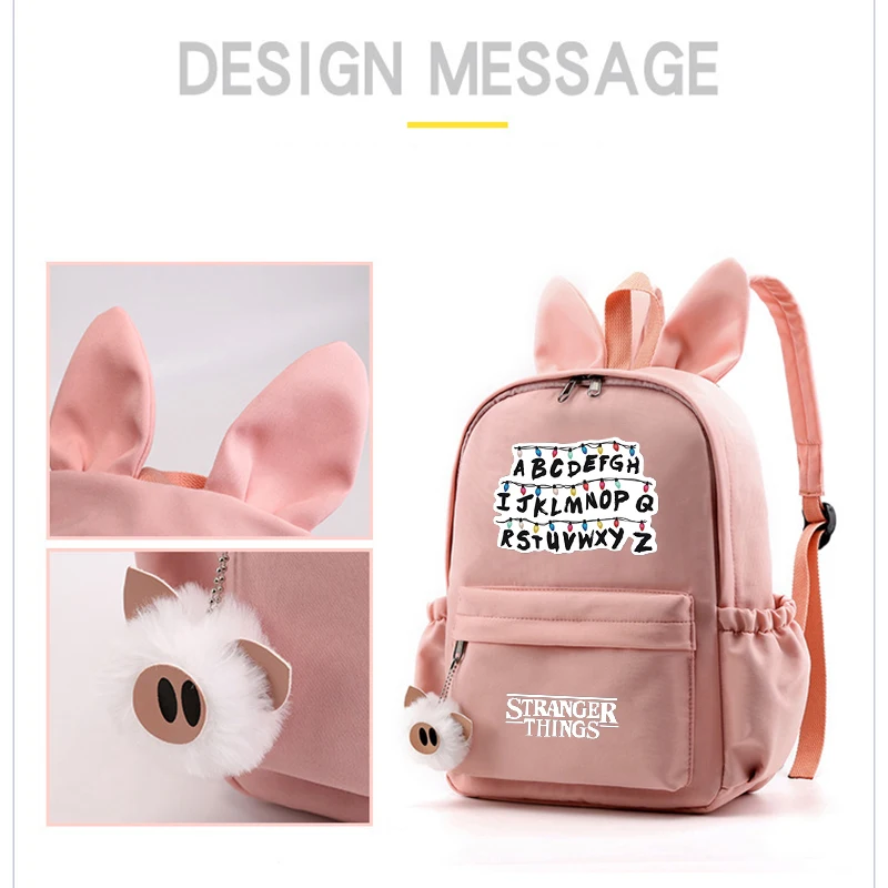 Mochila странные вещи рюкзаки для девочек повседневная школьная Студенческая милая сумка на плечо с буквами женские дорожные сумки большой емкости