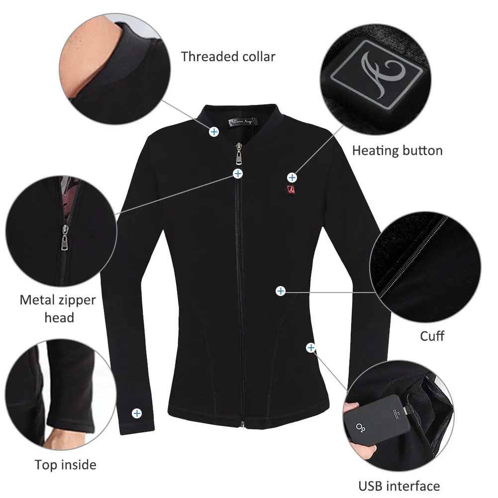 Электрическое отопление Одежда с подогревом рубашка жилет USB Отопление умный