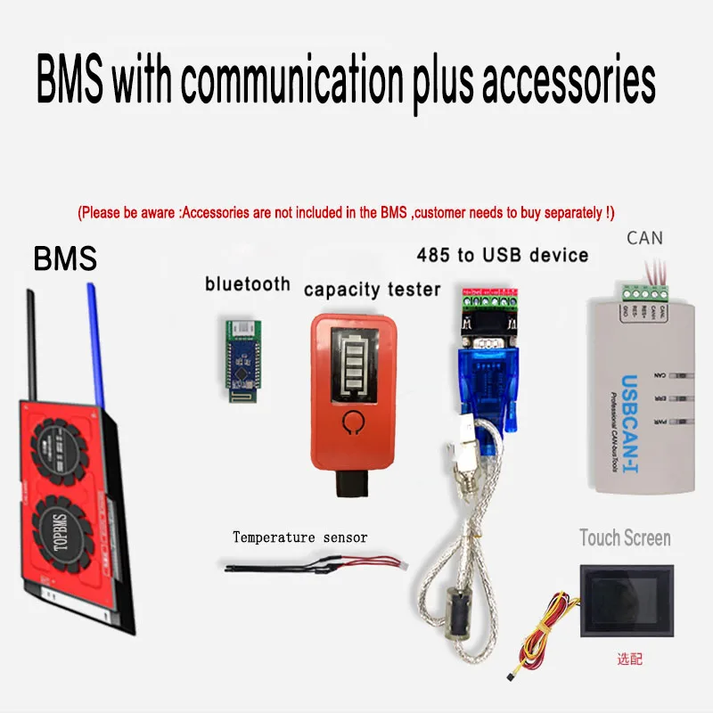 

LTO BMS 15 S 36V 20A 80A Bluetooth SOC RS485 CANbus NTC UART LTO 2,3 V/2,4 V, 15