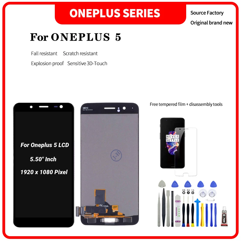 

Для oneplus 5 ЖК-дисплей для oneplus 5 ЖК-экран сенсорный дигитайзер в сборе 5,5 дюймов 1 + 5 ЖК-дисплей с инструментами для разборки