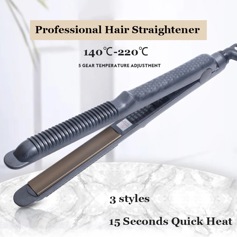 

Professional Hair Straightener Hair Curling Iron Women Corrugated Flat Iron Corn Steam MM US Plate Heated Roller Rapid Heating