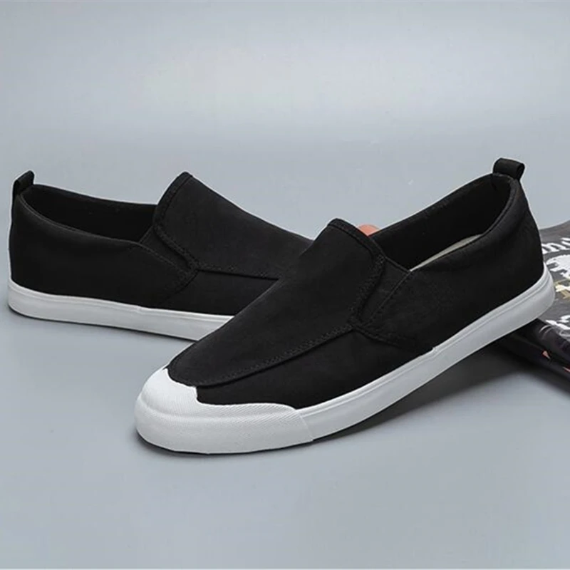 

Мужские холщовые кроссовки, повседневные Модные Молодежные лоферы, износостойкие, серые, черные