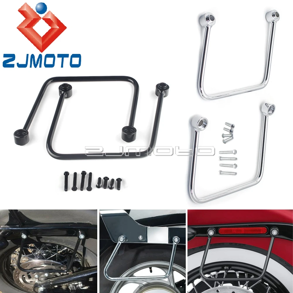 

2pcs Motorcycle Steel Saddlebag Mount Brackets Support Accessories For Harley Softail Street Bob FXBB FLSL Side Box Case Holder