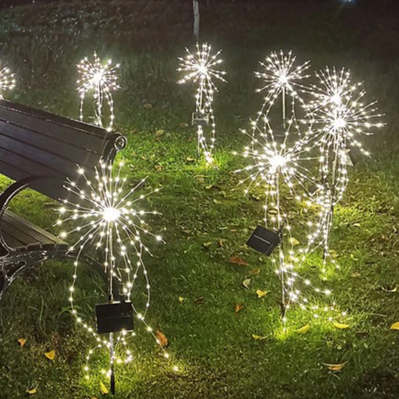 

Solar Powered Fireworks Lamp Waterproof Outdoor Grass Flash String Garden Lawn LED Light Yard Landscape Ground Decor