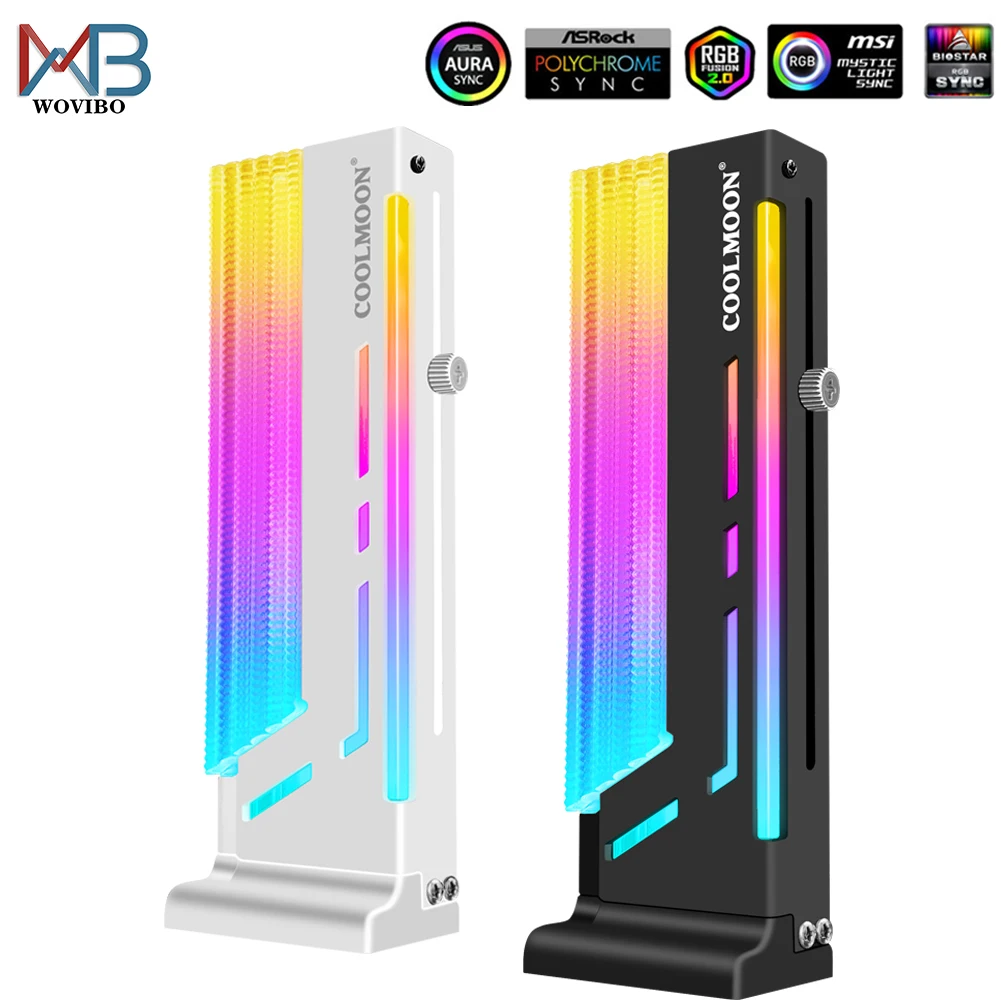 CoolMoon GPU Graphics Video Support Stand For Computer Case Aluminum Alloy Video Card Holder 5V 3PIN RGB ARGB Aura Sync