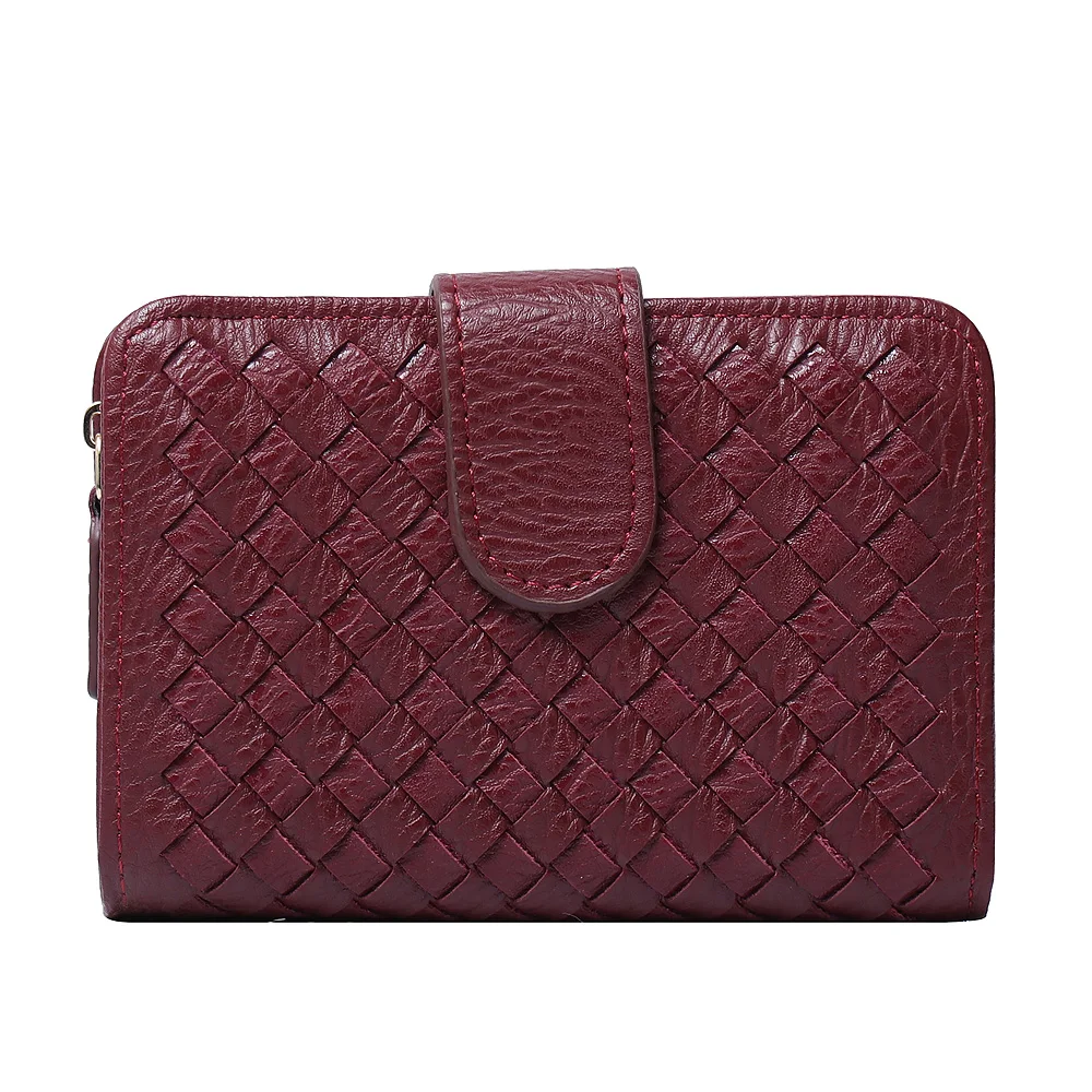 Популярный модный женский кошелек короткий ручной работы кожаный маленький