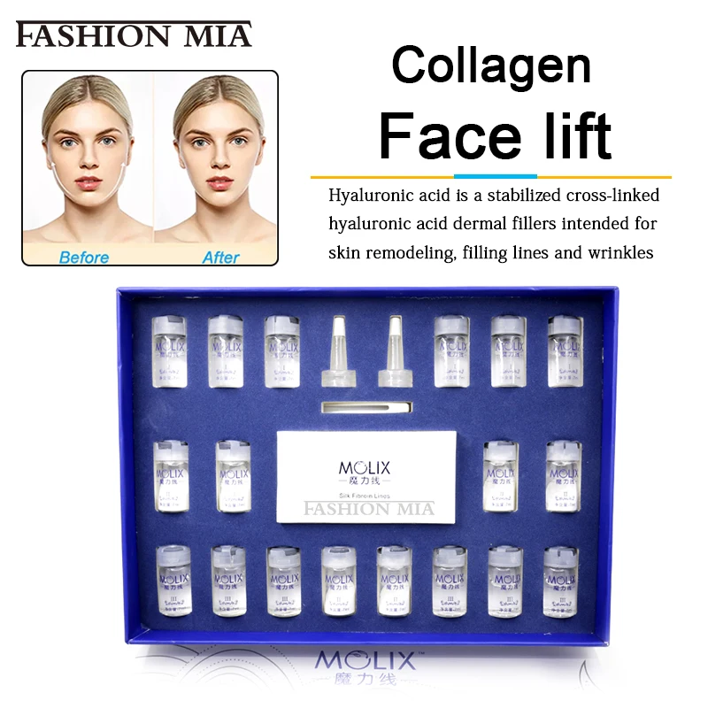 

Наполнитель для лица, абсорбирующий коллаген на основе протеиновых ниток, фиброин, линейная резьба, эссенция липолиза, антивозрастной набо...