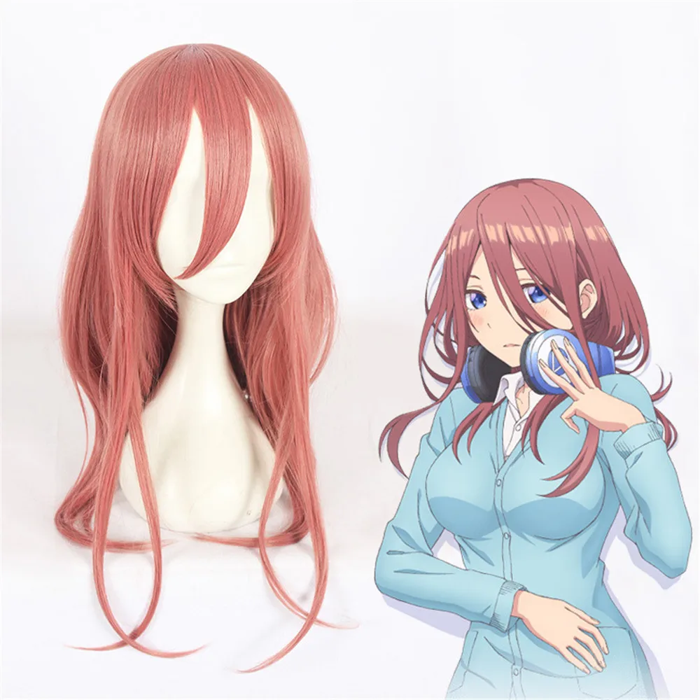 Anihut Nakano Miku косплей парик аниме Gotoubun No Hanayome quintestintestuplets женские розовый Miku| |