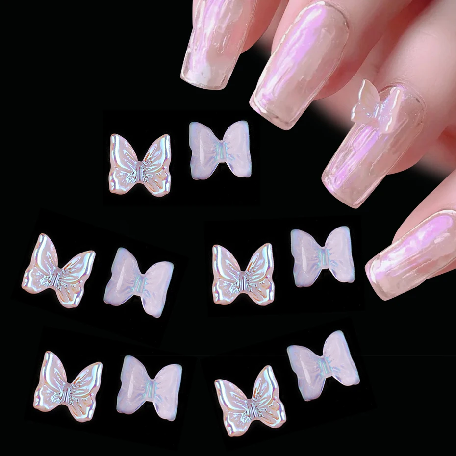 Фото Аврора 3D Бабочка Смола Камень Стразы для ногтей AB блестящая голографическая