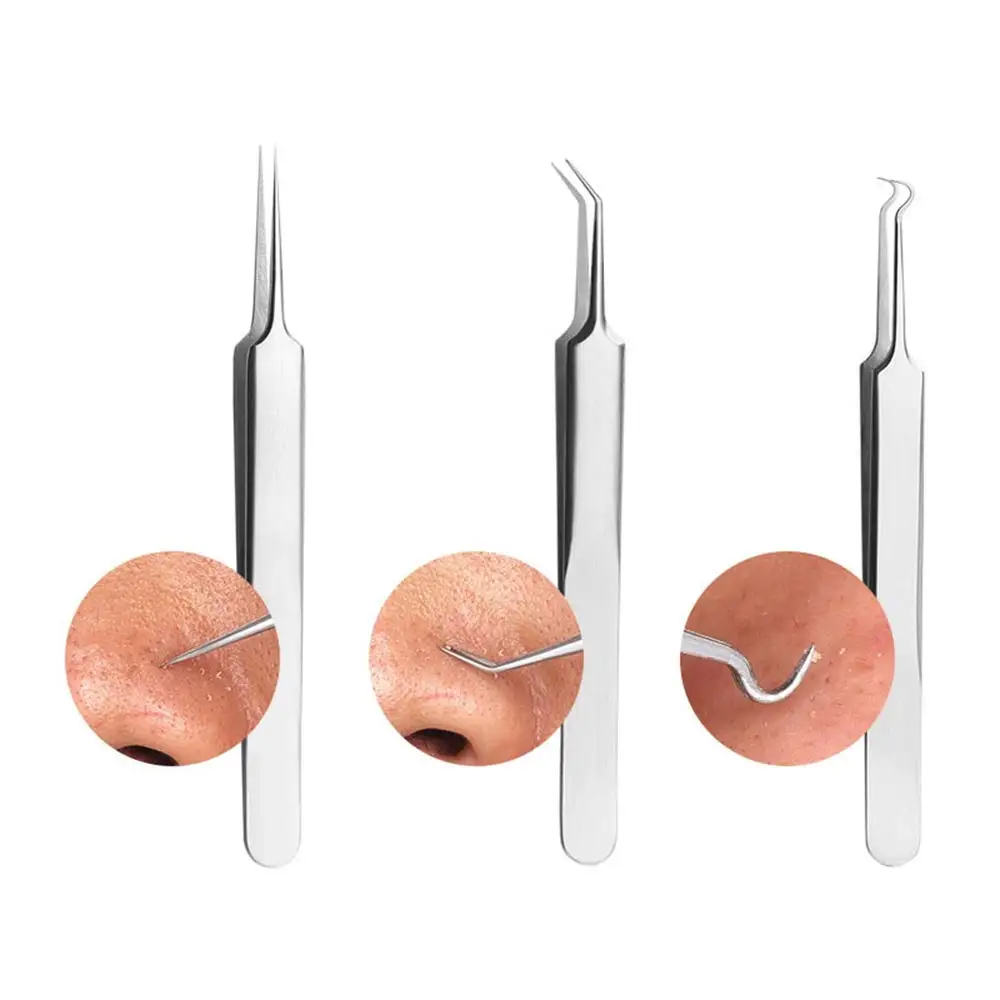 

2021 Black Dot Pimple Blackhead Remover Tool Needles For Face Cleaning For Squeezing Acne Tools Spoon Extractor Pore Cleaner