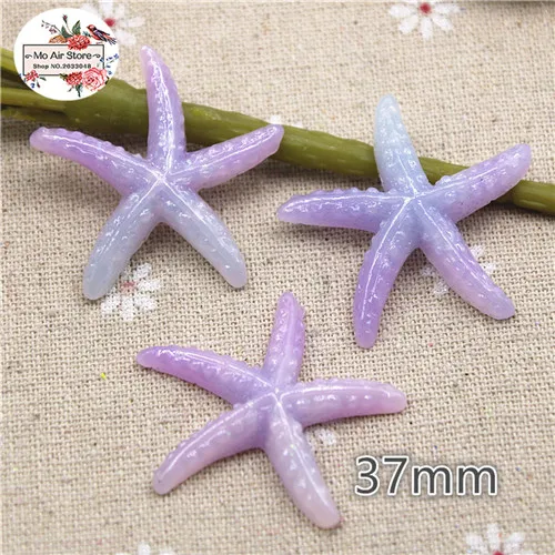 seastar 10pcs 10 шт. блеск seastar/морская лошадь/звезда плоская спина, кабошон миниатюрный Ремесло Искусство поставка украшения Шарм DIY ремесло - Цвет: seastar 10pcs