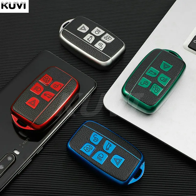 Leather Tpu Car Remote Key Case Cover Holder Shell For Land Rover Range Rover Sport Evoque Freelander - For Jaguar Xf Xj Xe Xjl Xf - Racext™️ - - Racext 17