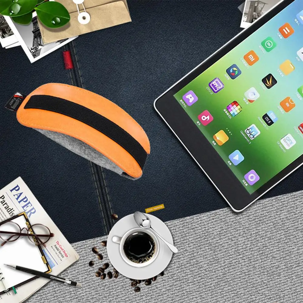 

PU Leather Felt Mouse Pouch Case Dust Cover Mice Storage Bag for Magic Mouse 2