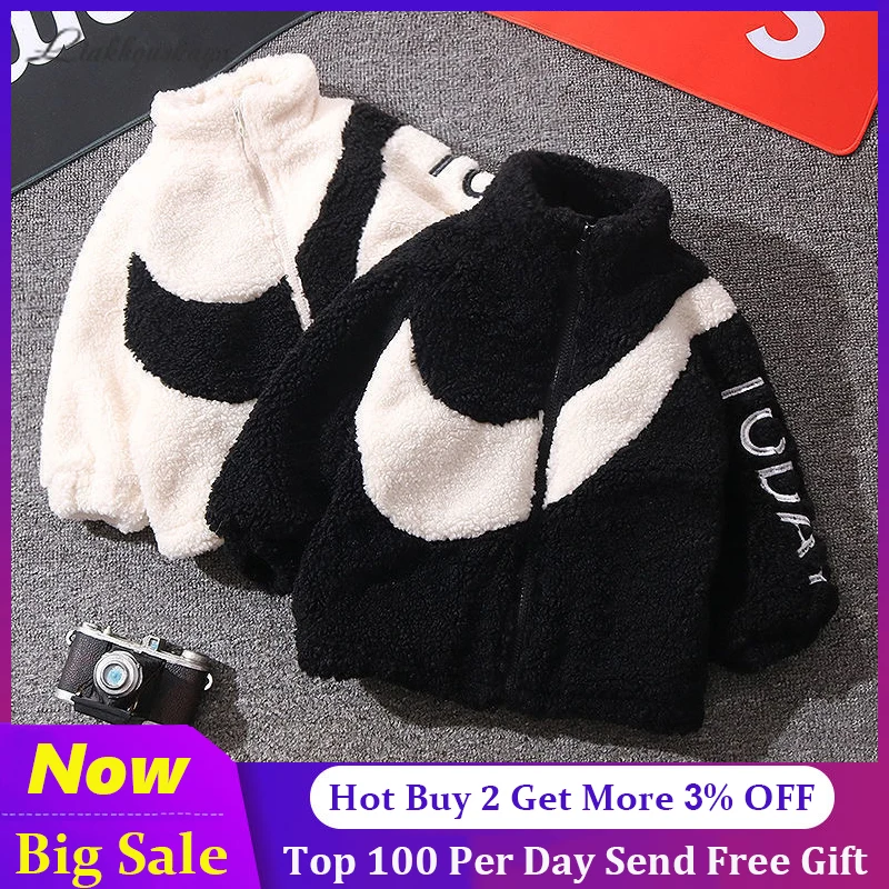 

Winter Baby Loose Coat Jacket Lovely Coat Zipper Children Clothes Kids Zipper Outwear For Boys Toddler Fleece Clothing 90-160cm