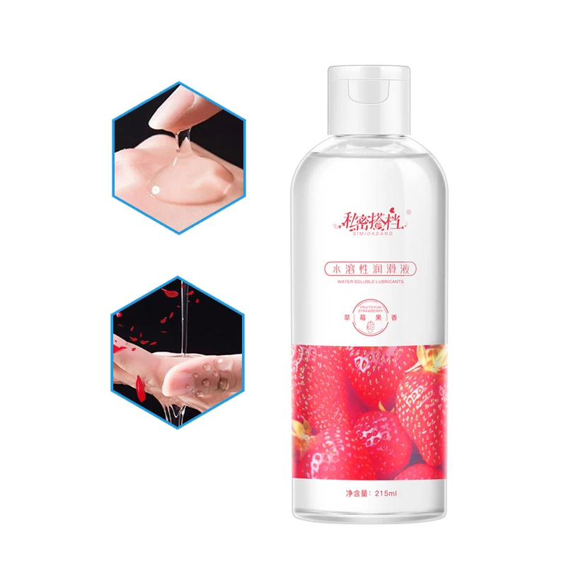 Лубрикант на водной основе с фруктовым вкусом для мужчин и женщин 215 мл клубника