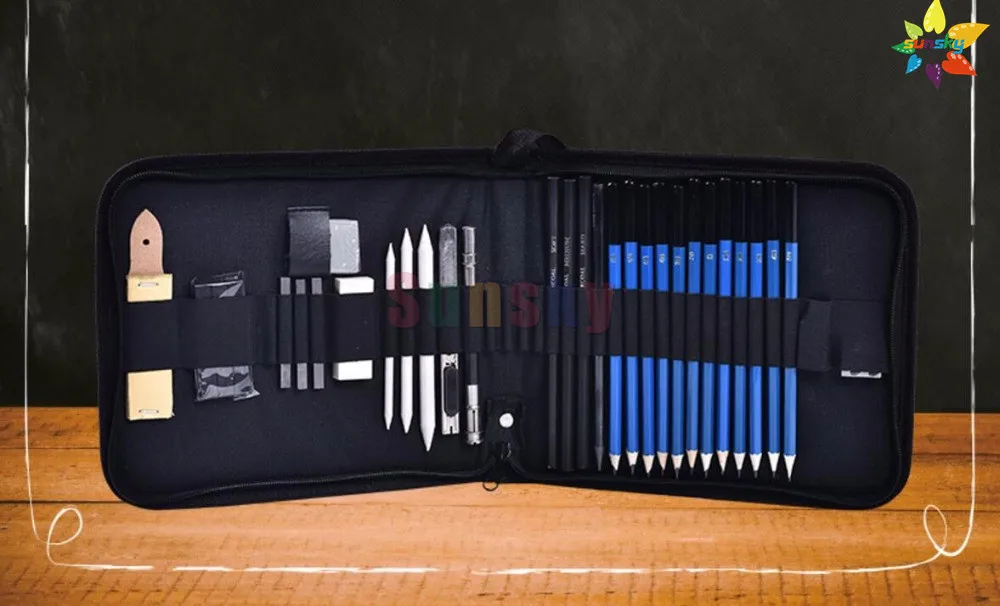 Набор карандашей для скетчей 33 шт./компл. деревянная ручка древесная Мягкая