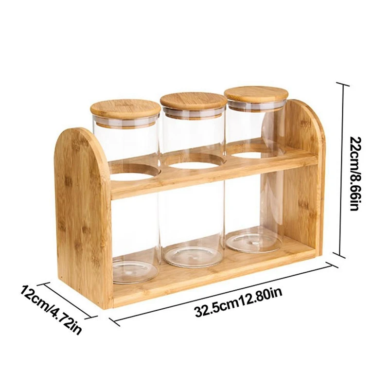 Домашний стеллаж для хранения Стекло Еда контейнеры запечатывания бамбуковой