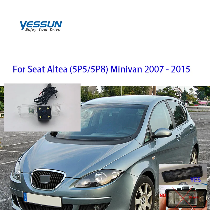 

Yessun камера заднего вида CCD для сиденья Altea (5P5 5P8) минивэн 2007 - 2015 парковочная задняя камера заднего хода 4 светодиода номерной знак автомобиля