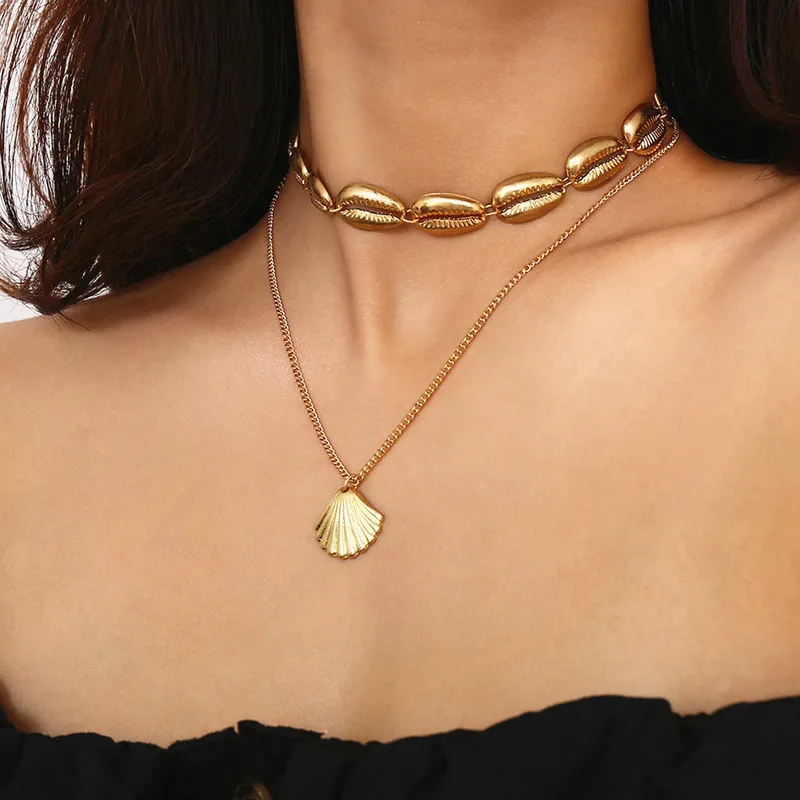 

to act the role of Bohemia alloy shell necklace female contracted national wind multilayer sautoir collarbone chain
