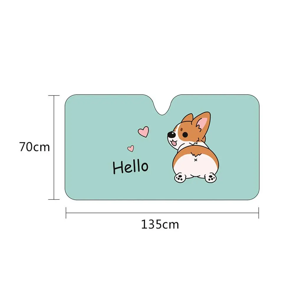 

Car Windshield Sunshade Cute Pet UV Rays 5 Layers Sun Visor Protector Portable Thickened Foldable Auto Sunshade for Cars Trunks