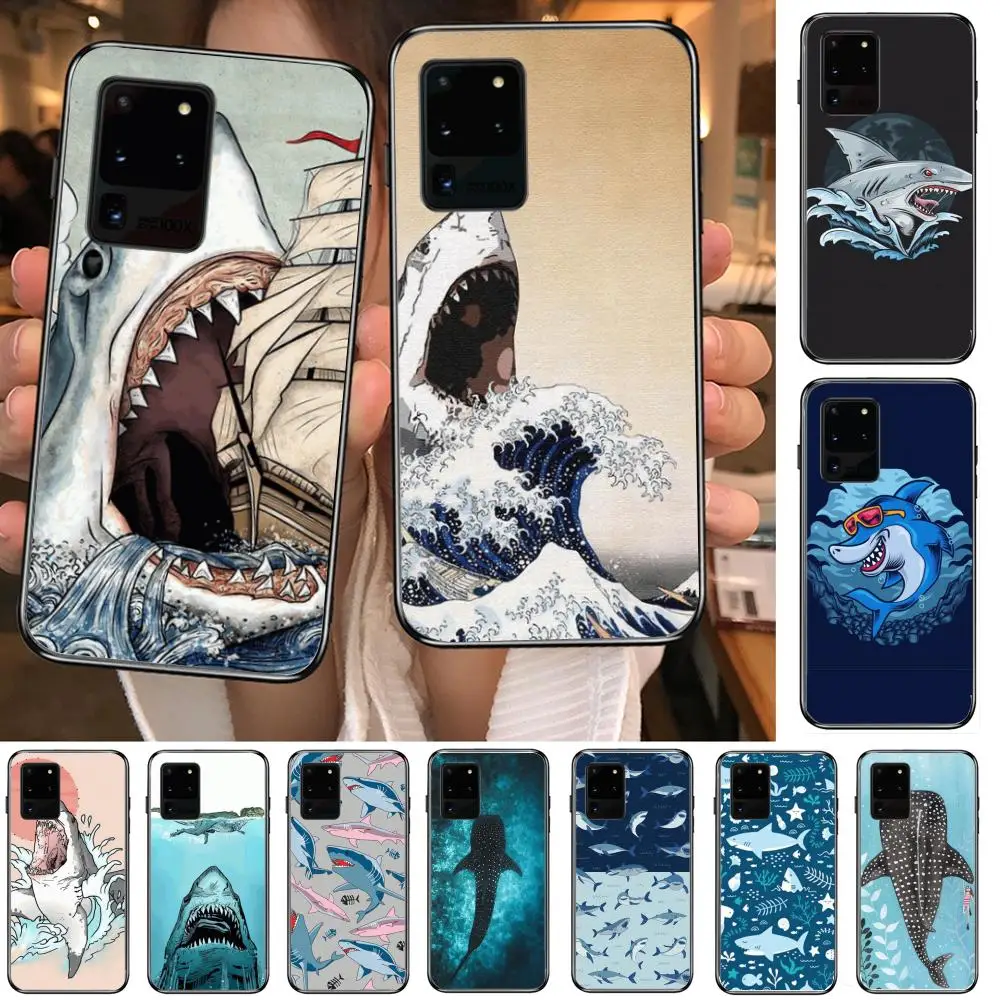 

Ocean's Shark Boat Style Phone cover hull For SamSung Galaxy S 6 7 8 9 10 20 21 Plus Edge E note 5G Lite Ultra black soft bump