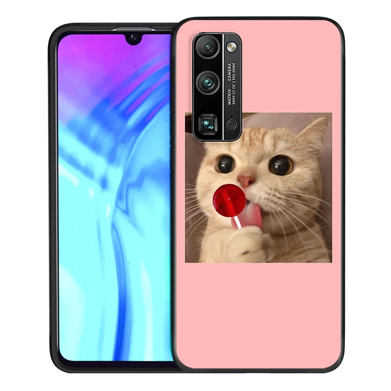 hot cute cat for honor x10 v9 10x 10i 10 9c 9a 9s 9x 9i 9n 9x 9 lite pro ru black phone case free global shipping