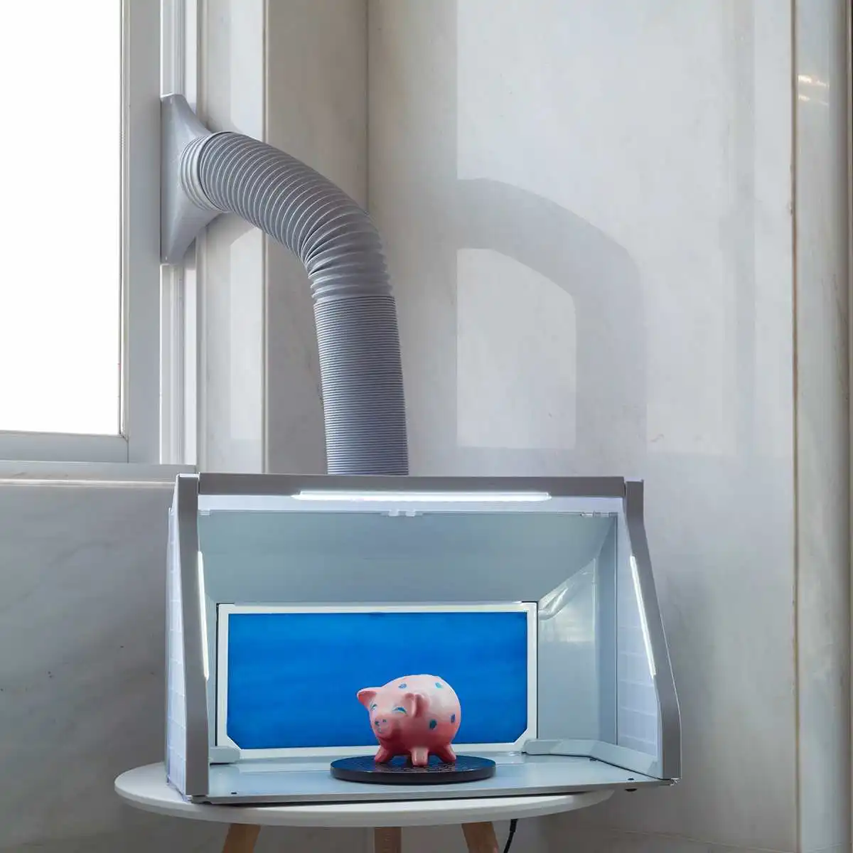 

Airbrush Spray Paint Booth Kit Spray Extractor Set Exhaust Filter LED Light Adjustable Switch Paint Kit for Model Craft 100-240V