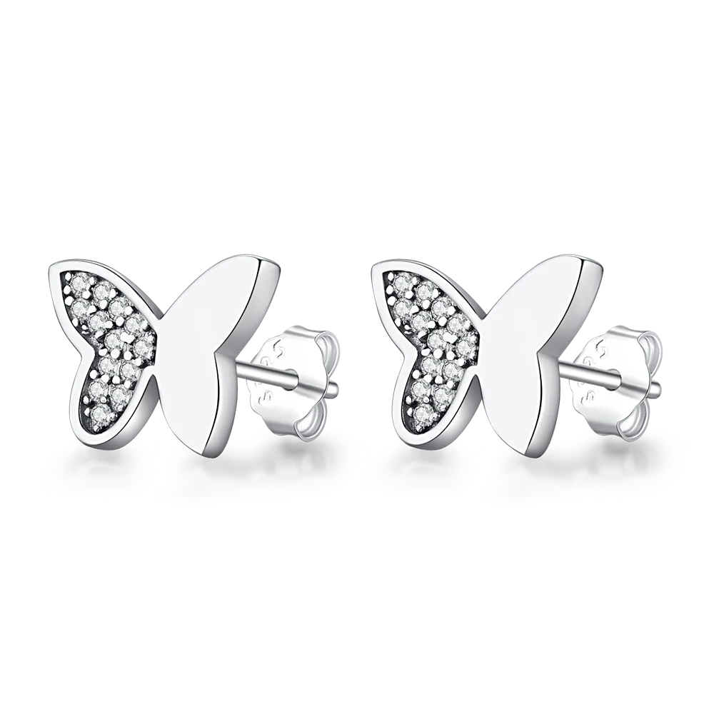 

9 Style Silver Color Earrings Flower Butterfly Heart Wings Pearl Earrings For Women Wedding Party Jewelry