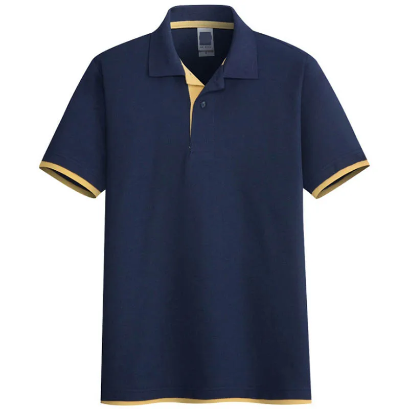 Модные однотонные мужские рубашки-поло высокого качества хлопковые с коротким