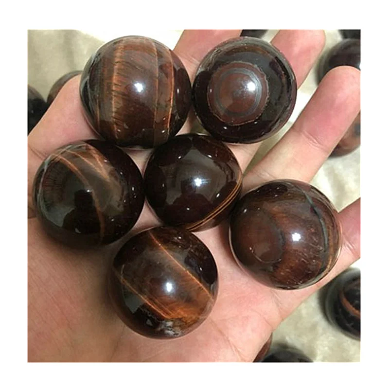 Природные драгоценные камни кварц Сферы красный тигровый глаз Кристалл лечебные