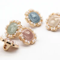 10pcs vintage flower metal pearl jewelry sewing buttons for clothes women wedding shirt dress decorations accessories wholesale
