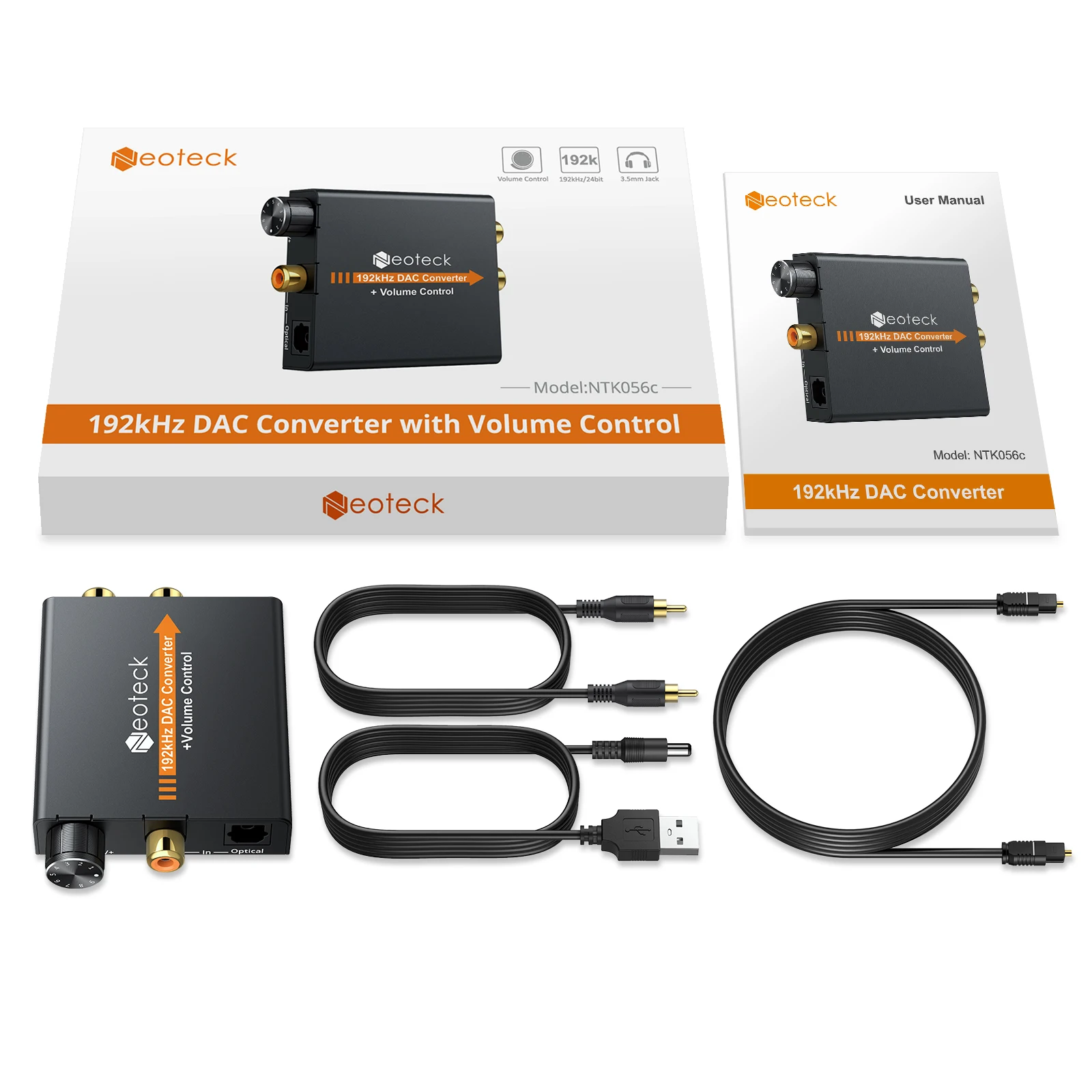 Neoteck DAC 192 кГц цифро-аналоговый оптический коаксиальный к RCA 3 5 мм аудио конвертер с