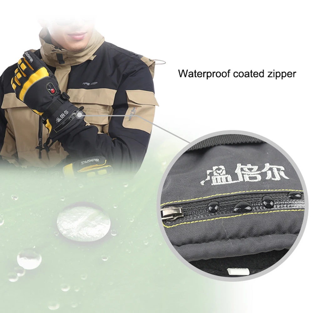 Умные электрические тепловые перчатки 4000MA Лыжная Водонепроницаемая литиевая батарея САМОНАГРЕВАЮЩАЯСЯ Регулируемая температура 5 рук с подогревом перчатки
