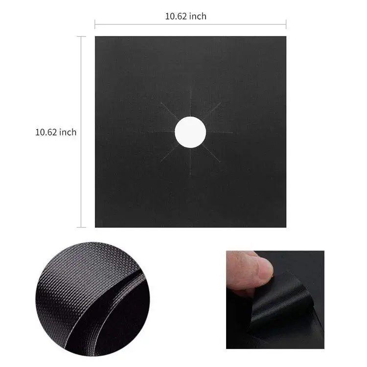 Черный 4 шт. защитная накладка для чистки печки + 2 набор полосок с разрезом