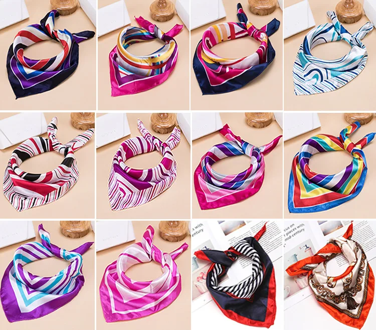 50*50 см 2020 Новый женский маленький шелковый шарф с принтом модное украшение