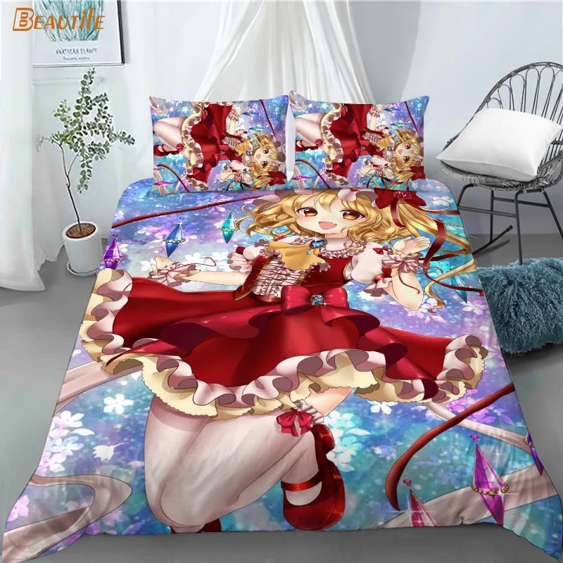 

Hot Sale Flandre Scarlet 1 Duvet Cover 2 Pillowcases Polyester Fabric Bedding Set Family Boy Kid Set Duvet Cover Set 1202