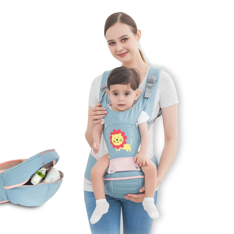 Cartoon 360 Ergonomic Baby Carrier Infant Kid Hipseat Sling Front Facing Kangaroo Baby Wrap Carrier for Baby Travel 0-36 Months
