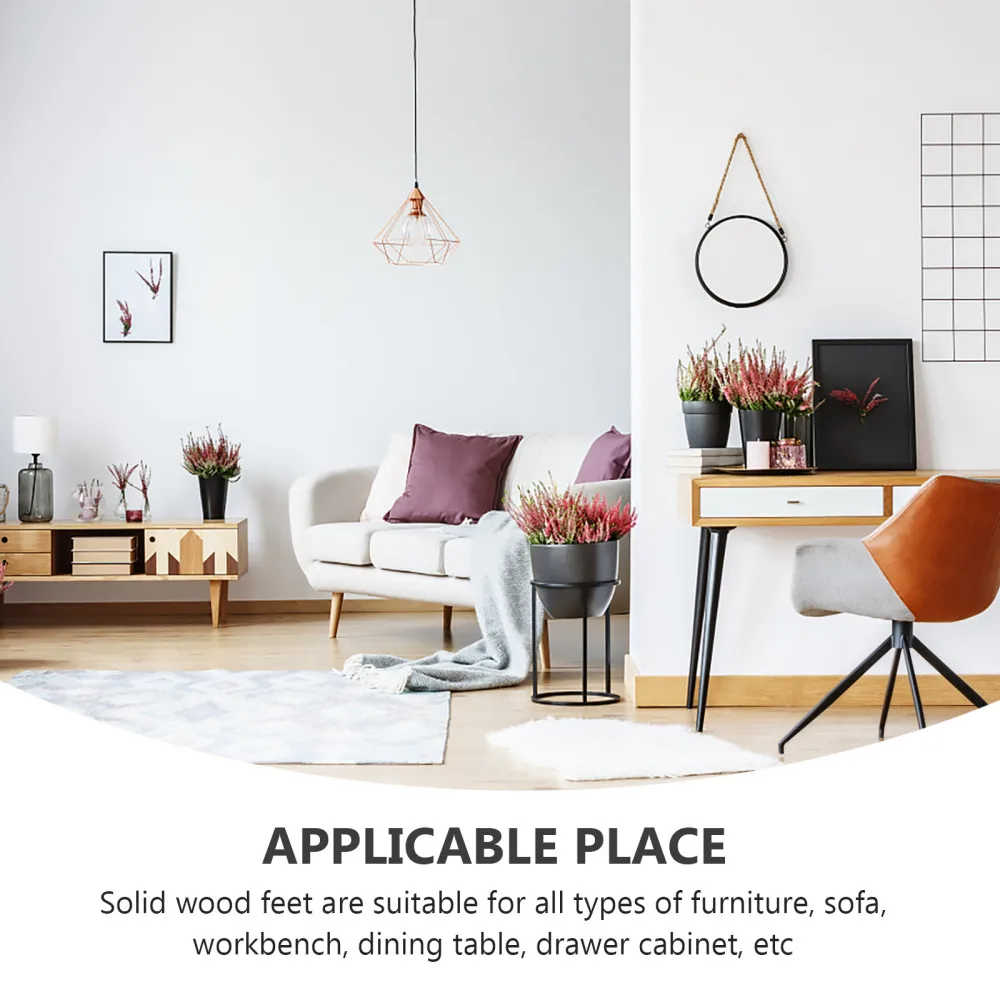 

1 Set Oak Wood Furniture Legs Oblique Tapered Wooden Furniture Legs