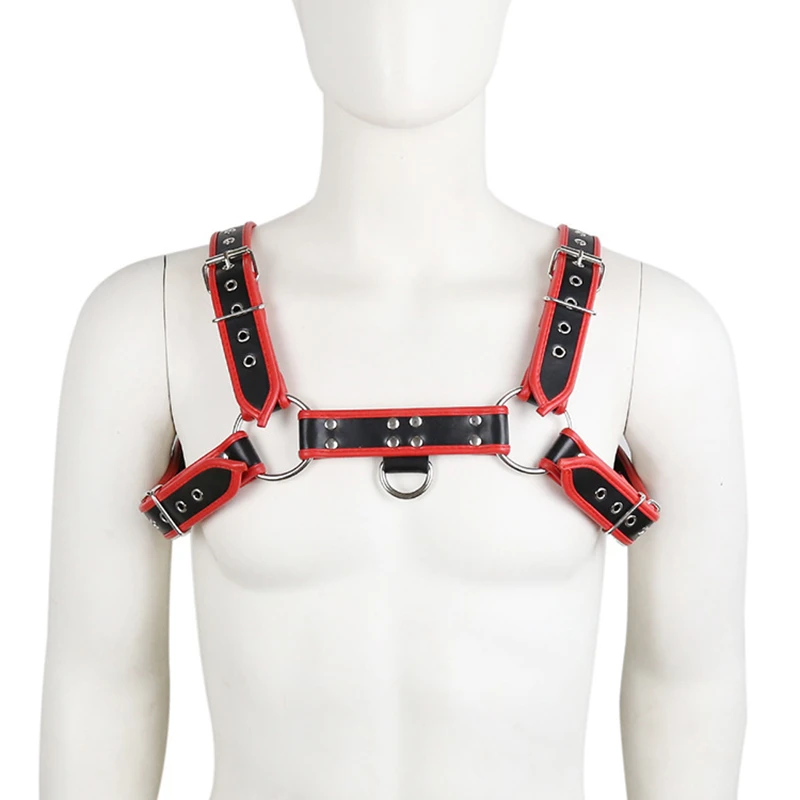 PU Leather Sexy Harness Couple Adult Game Bondage Toys Slave Role Play Sex Vest For Men Gay | Тематическая одежда и