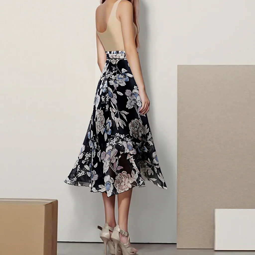 Женская Длинная пляжная Юбка Мягкая обувь Стрейчевые расклешенные С коротким и