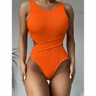 Цельный купальник, однотонный сексуальный женский купальник 2021, женский купальный костюм-монокини, купальный костюм, пляжная одежда