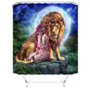 Декоративная занавеска для душа Лев и красота