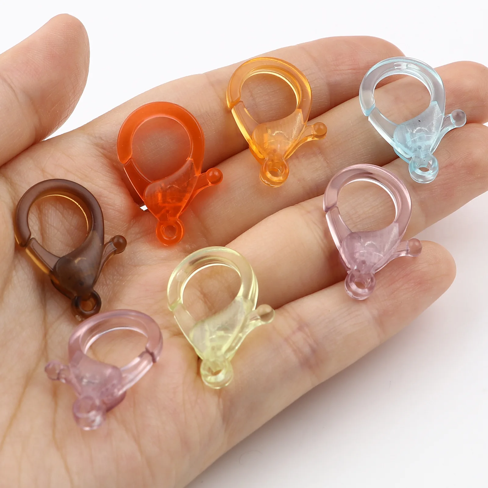 Прозрачные пластиковые застежки-карабины для ключей 30 шт. цепочка