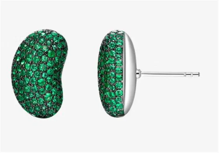 Милый дизайн зеленый фиолетовый голубой Цветной цирконами Jelly Bean серьги со