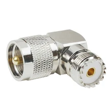 AABB-UHF SO-239 мама к UHF PL-259 папа под прямым углом 90 градусов RF разъем адаптера