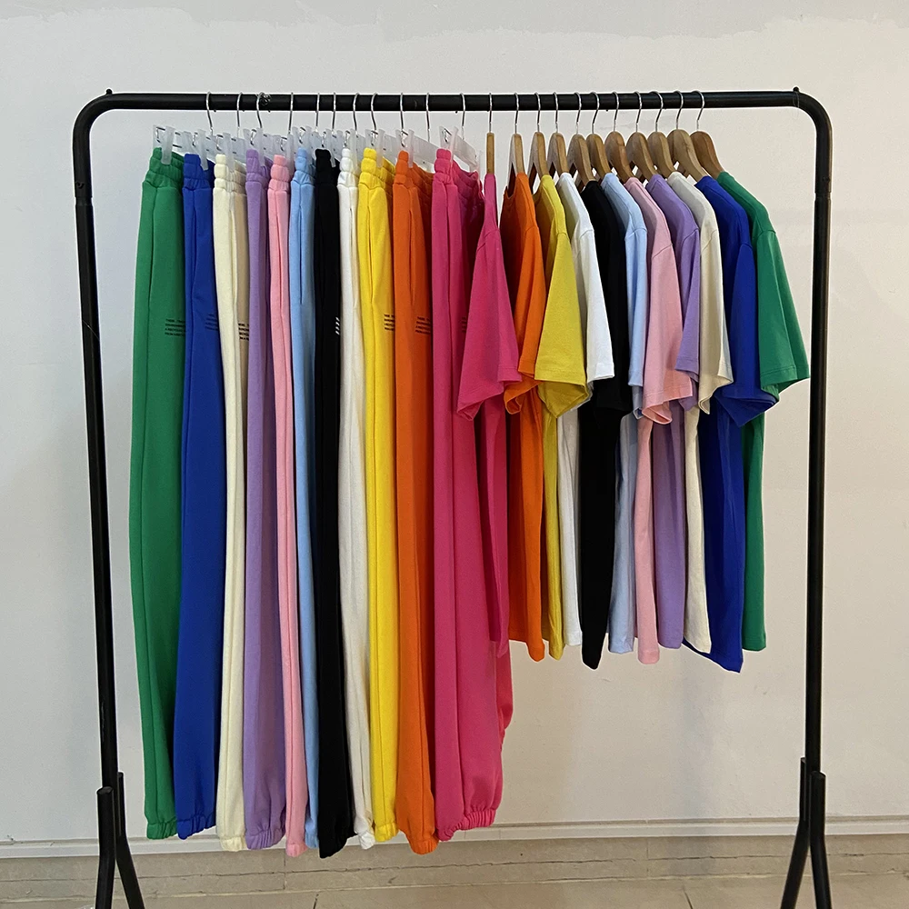 

Womens tshirts short sleeve crewneck tees summer tops loose fit sweatpants tracksuits two piece sets jogging suits outfits