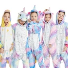 Новые пижамы с единорогом и звездой Кигуруми для детей, детские комбинезоны, костюмы панды с единорогом, пижамы для мальчиков и девочек, одежда для сна, комбинезон