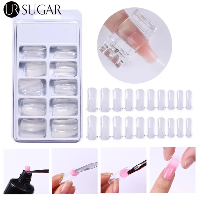 1 коробка ложная Форма для ногтей прозрачная полная крышка накладки весы